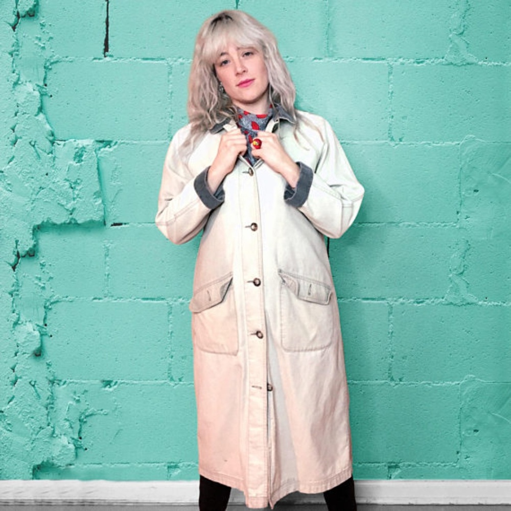 Vintage 1980's Canvas Trench With Soft Wool Aztec